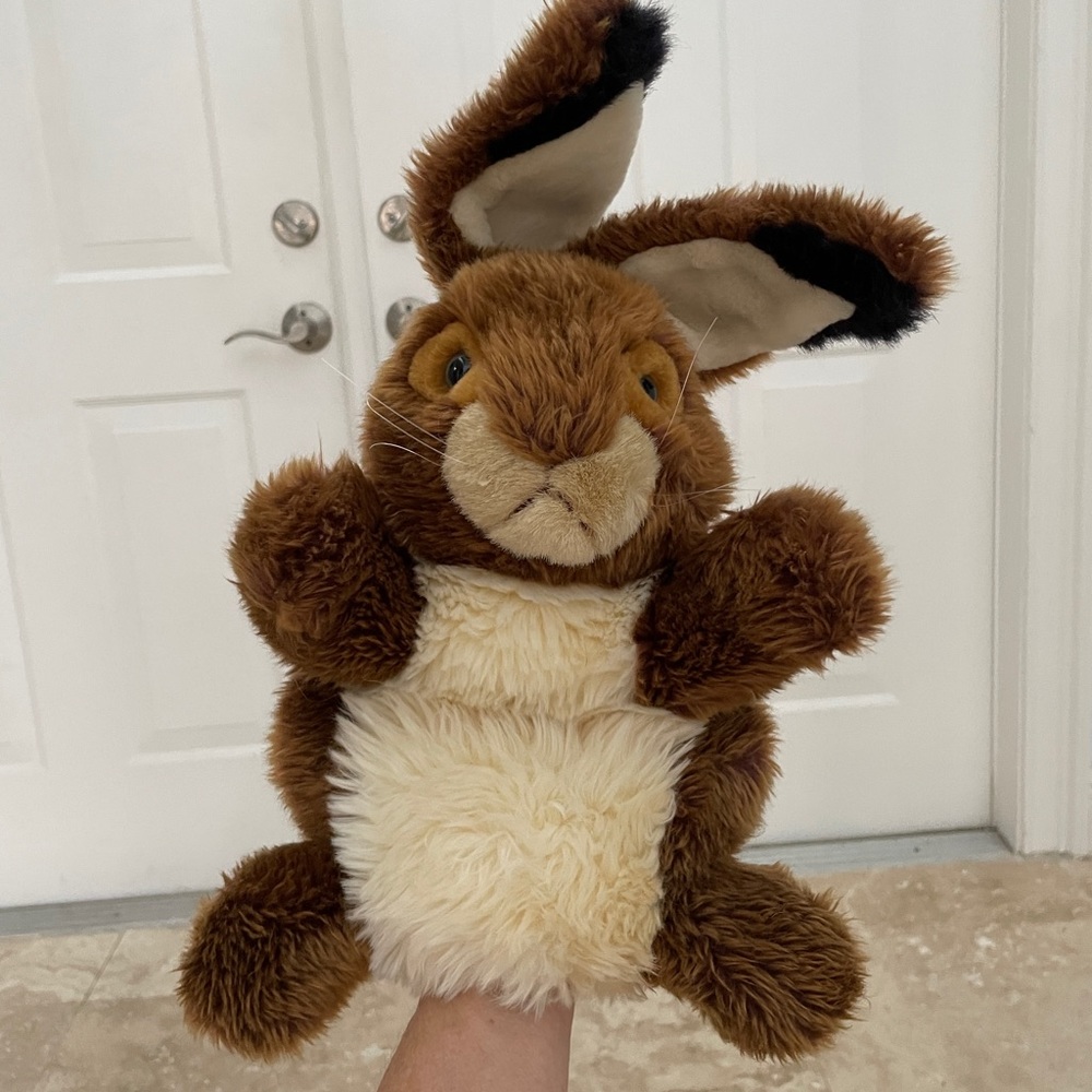 FAO Schwarz  15" Plush Stuffed Bunny Hand Puppet